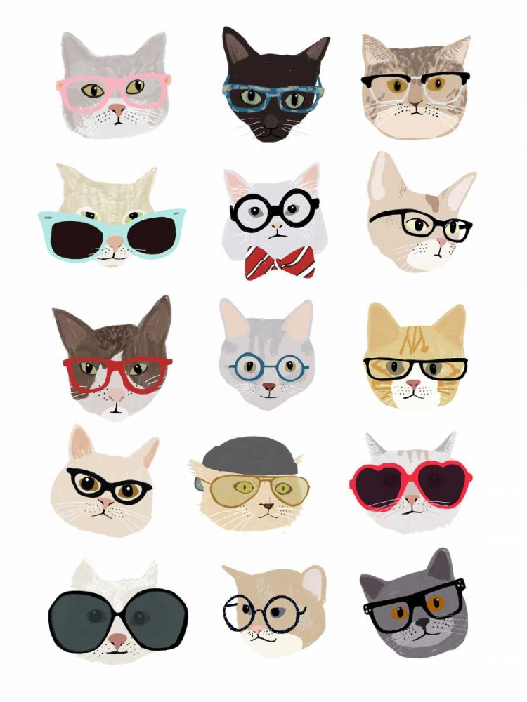 Cats with Glasses art print by Hanna Melin for $57.95 CAD