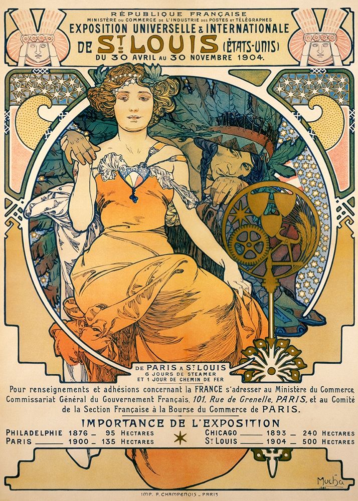 1904 St. Louis Worlds Fair Poster art print by Alphonse Mucha for $57.95 CAD