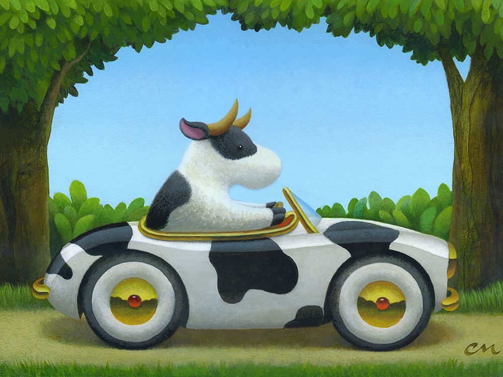 Cow Car art print by Chris Miles for $57.95 CAD