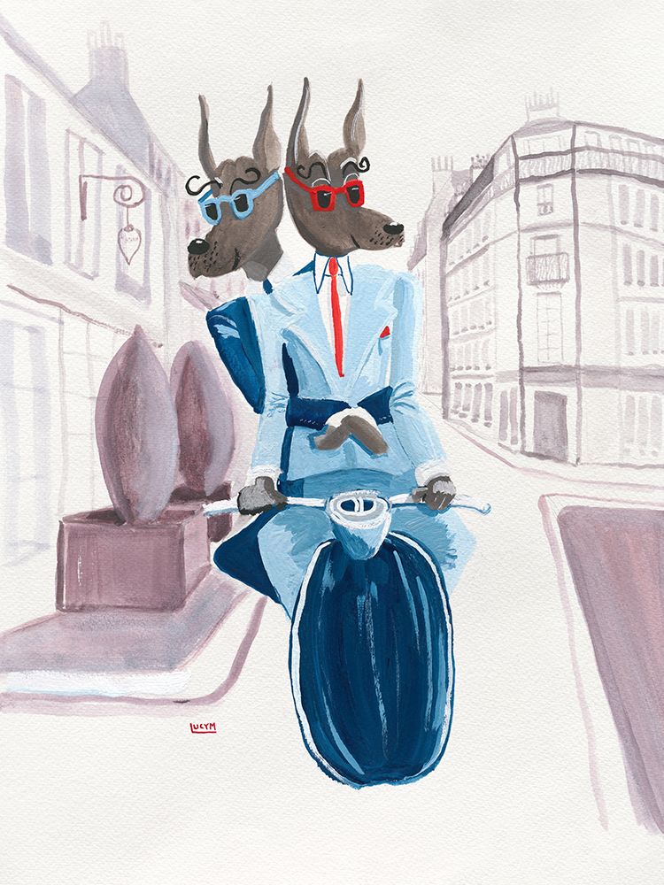 The Doberman Do Paris art print by Lucy Marshall for $57.95 CAD