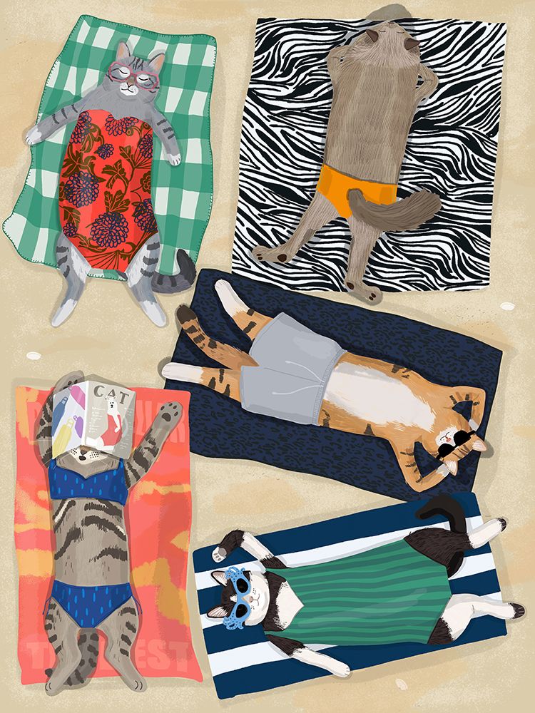 Summer Cats art print by Hanna Melin for $57.95 CAD