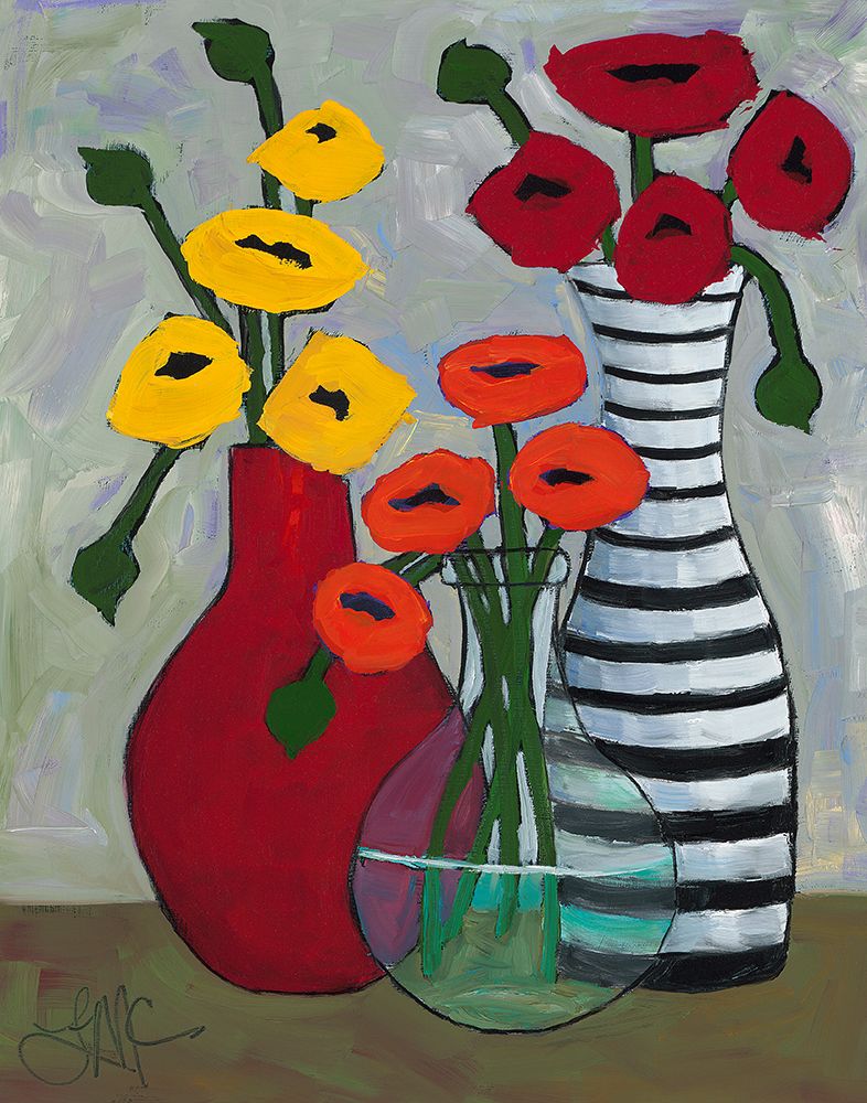 Red and Stripes art print by Leslie McCarron for $57.95 CAD