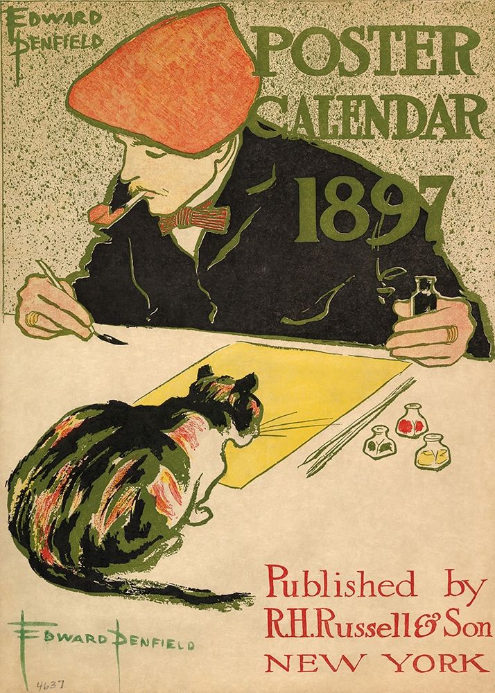R.H. Russell and Son Calendar, 1897 art print by Edward Penfield for $57.95 CAD