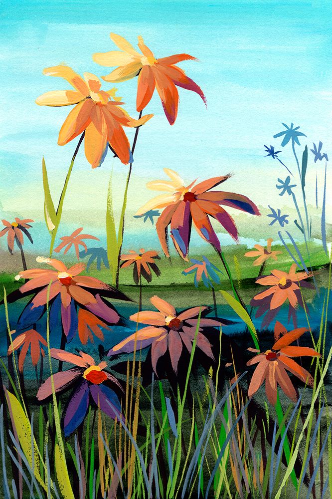 Daisies in Sunset Colors art print by Brook Page for $57.95 CAD