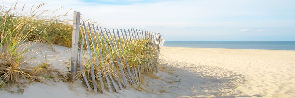 Sand Fence and Beach Panorama art print by Brooke T. Ryan for $57.95 CAD