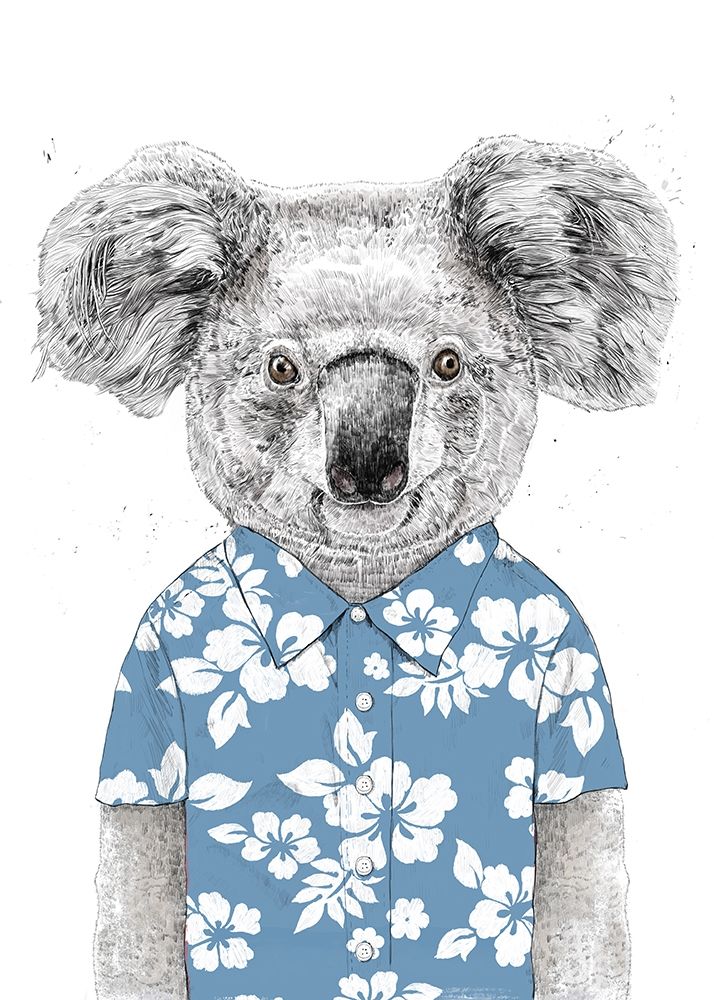 Summer Koala (Blue) art print by Balazs Solti for $57.95 CAD
