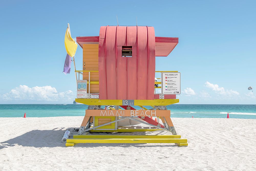 South Beach Lifeguard Chair 13th Street art print by Richard Silver for $57.95 CAD