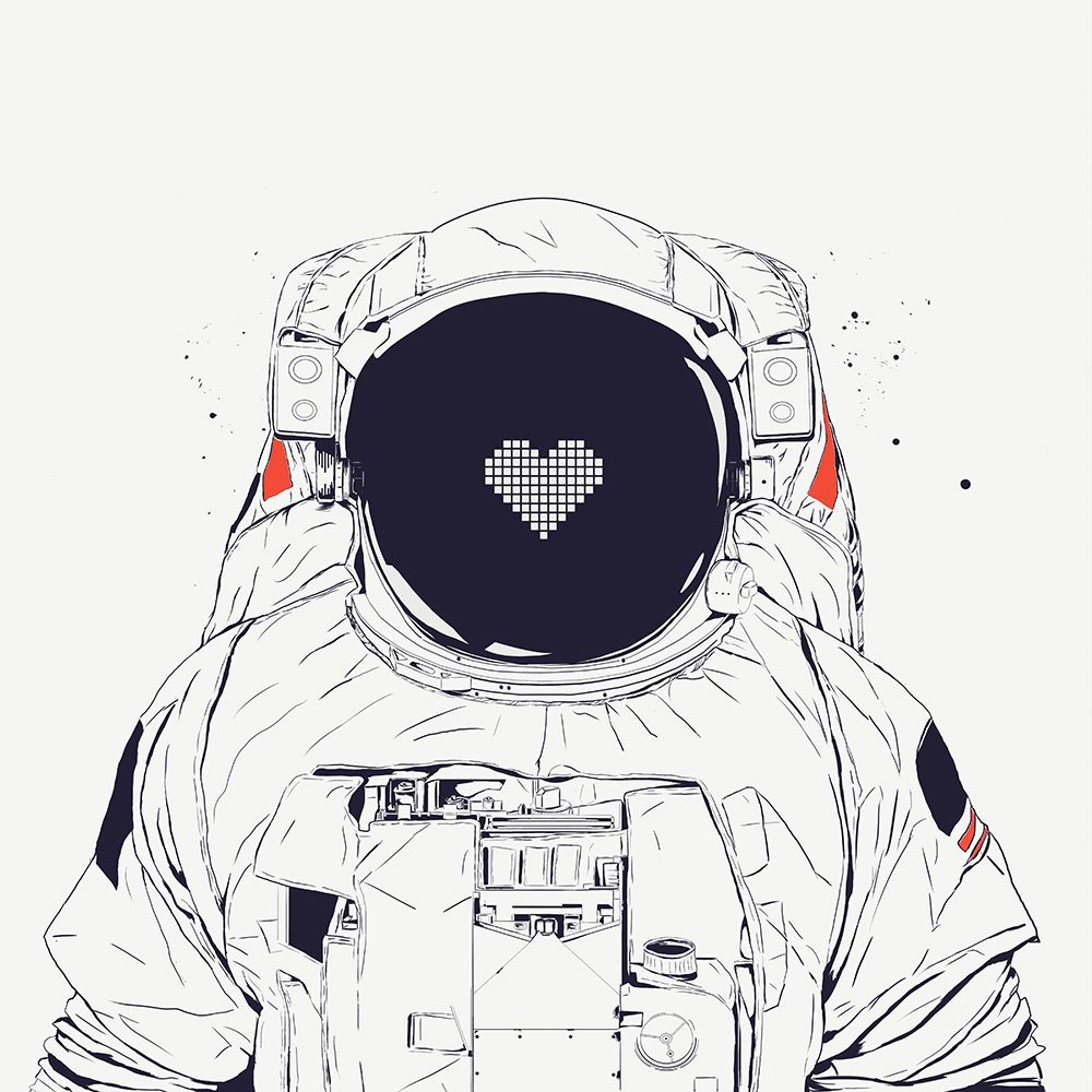 Astronaut Love art print by Balazs Solti for $57.95 CAD