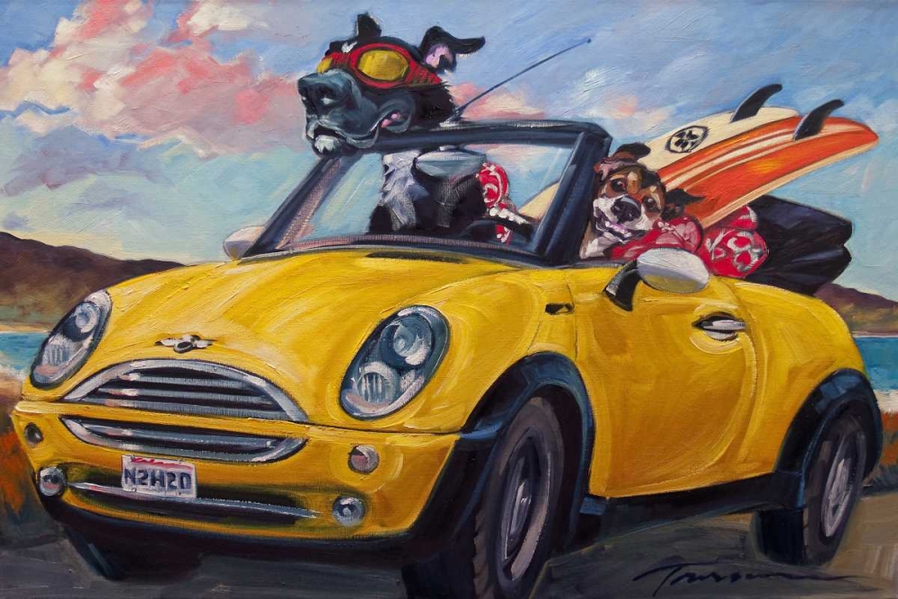 Sunup Surfdogs art print by Connie R. Townsend for $57.95 CAD