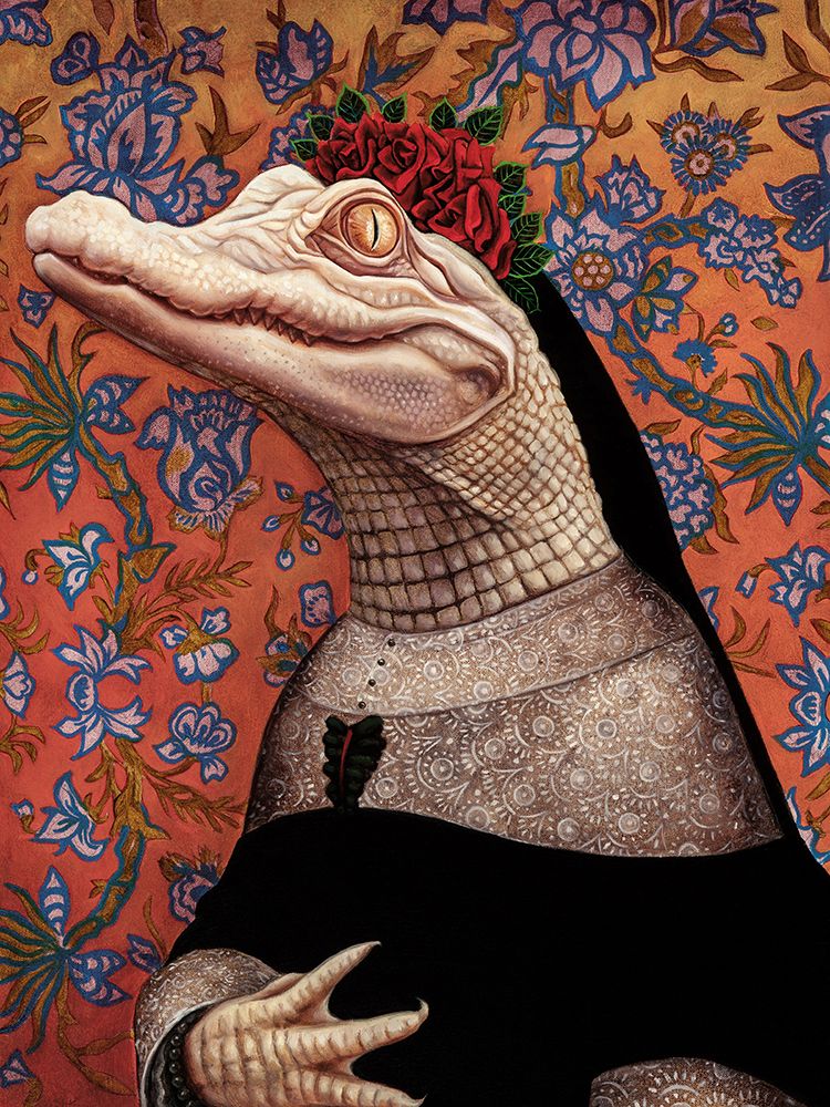 Rose Crown Gator art print by Jane R. Talton for $57.95 CAD