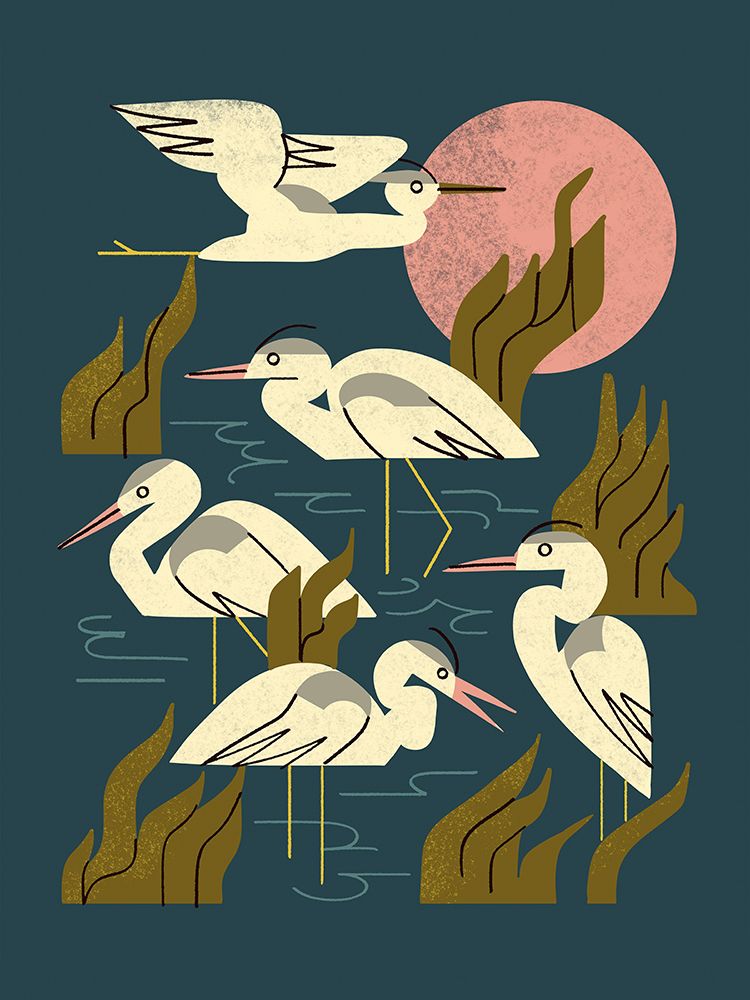 Five Heron Flock art print by Renea L. Thull for $57.95 CAD