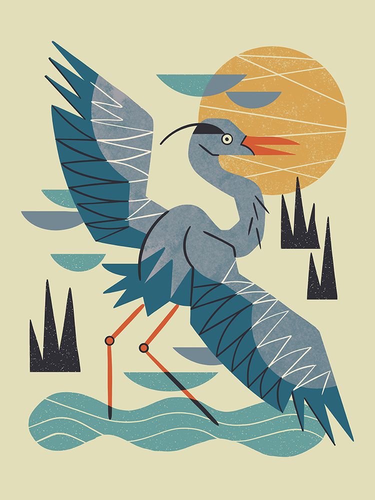 Stretching Heron art print by Renea L. Thull for $57.95 CAD