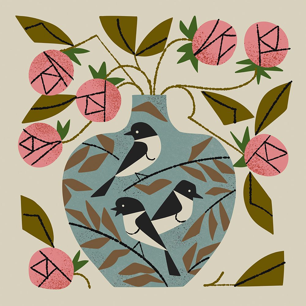 Three Bird Rose Vase art print by Renea L. Thull for $57.95 CAD