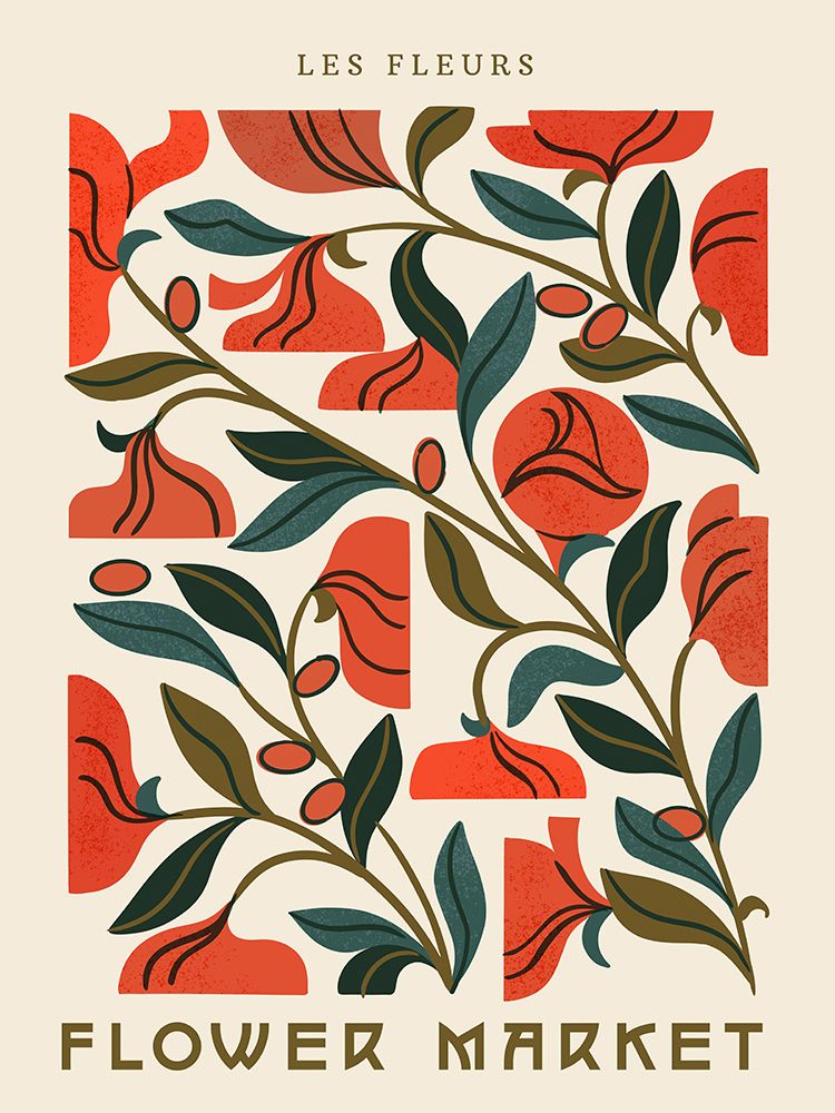 Nouveau Flower Market No 1 art print by Renea L. Thull for $57.95 CAD