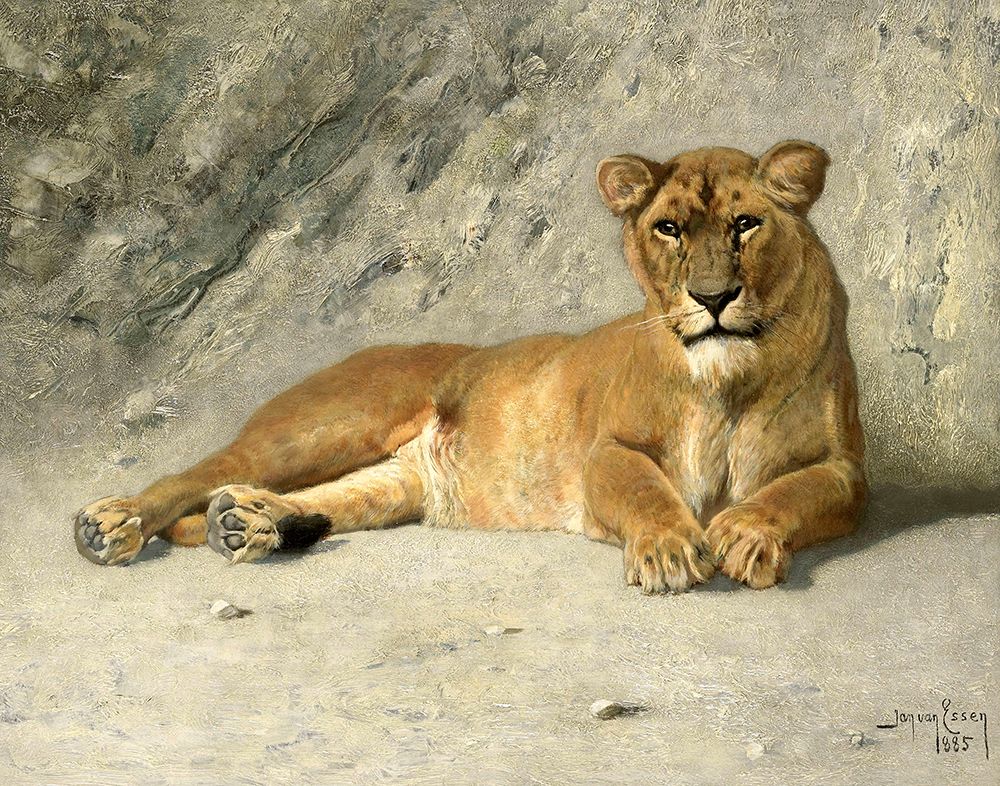Lioness Resting, 1885 art print by Jan Van Essen for $57.95 CAD