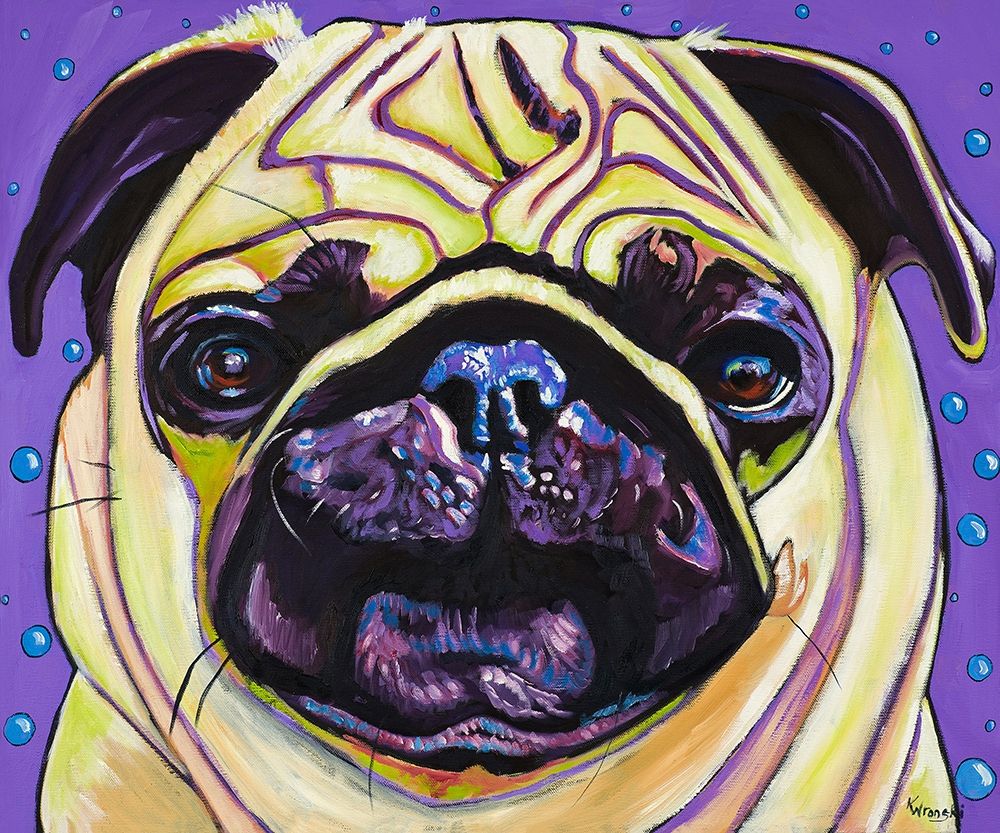 Purple Pug art print by Kathryn Wronski for $57.95 CAD