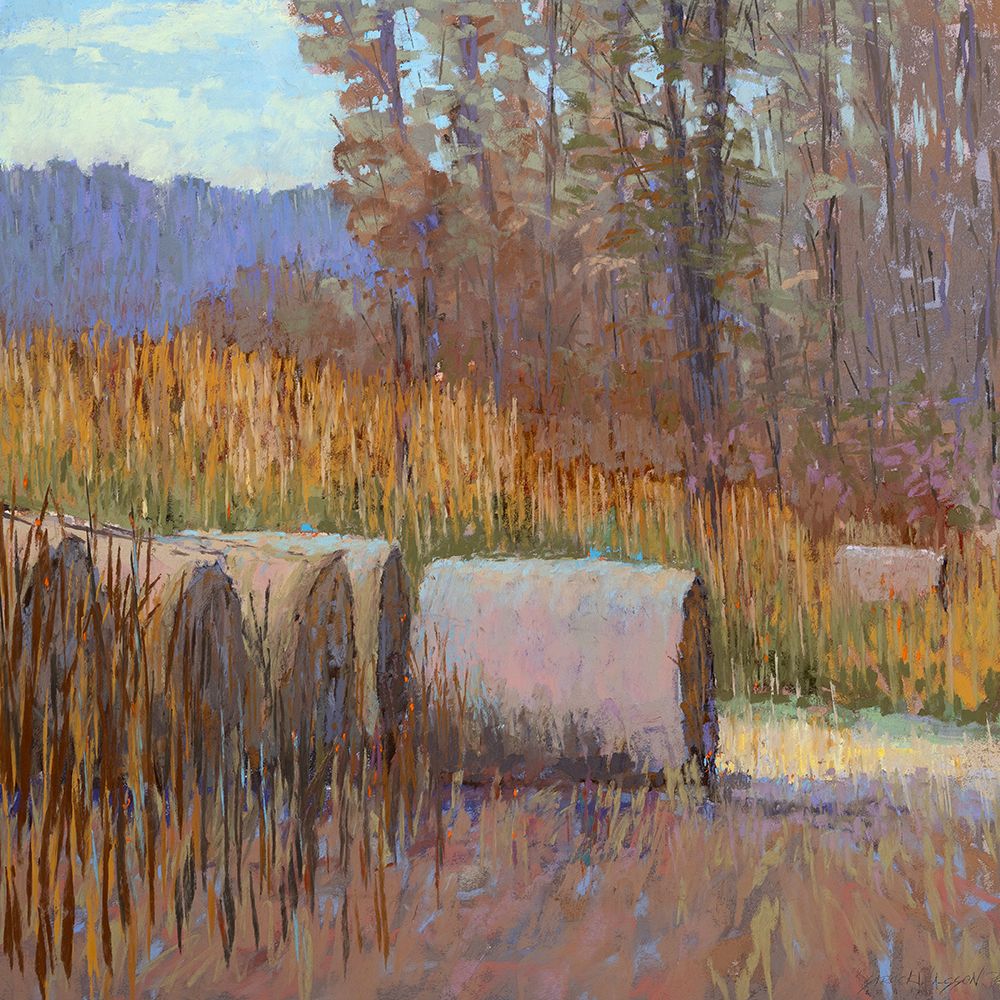 Autumn Haybales art print by Carol Strock Wasson for $57.95 CAD