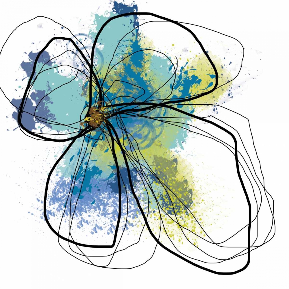 Azure Petals I art print by Jan Weiss for $57.95 CAD