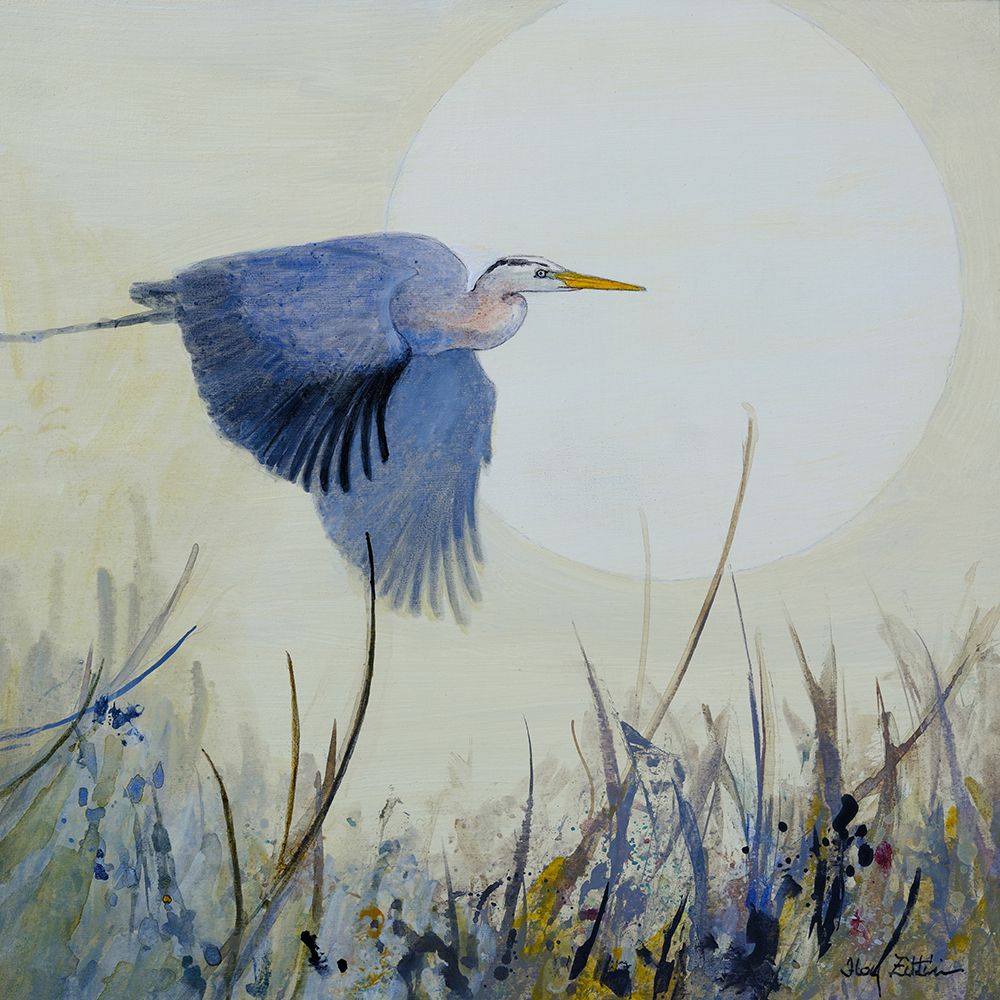 Soaring Heron art print by Floy Zittin for $57.95 CAD