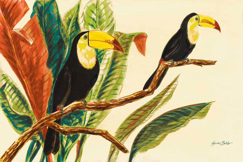 Tropical Toucans II art print by Linda Baliko for $57.95 CAD