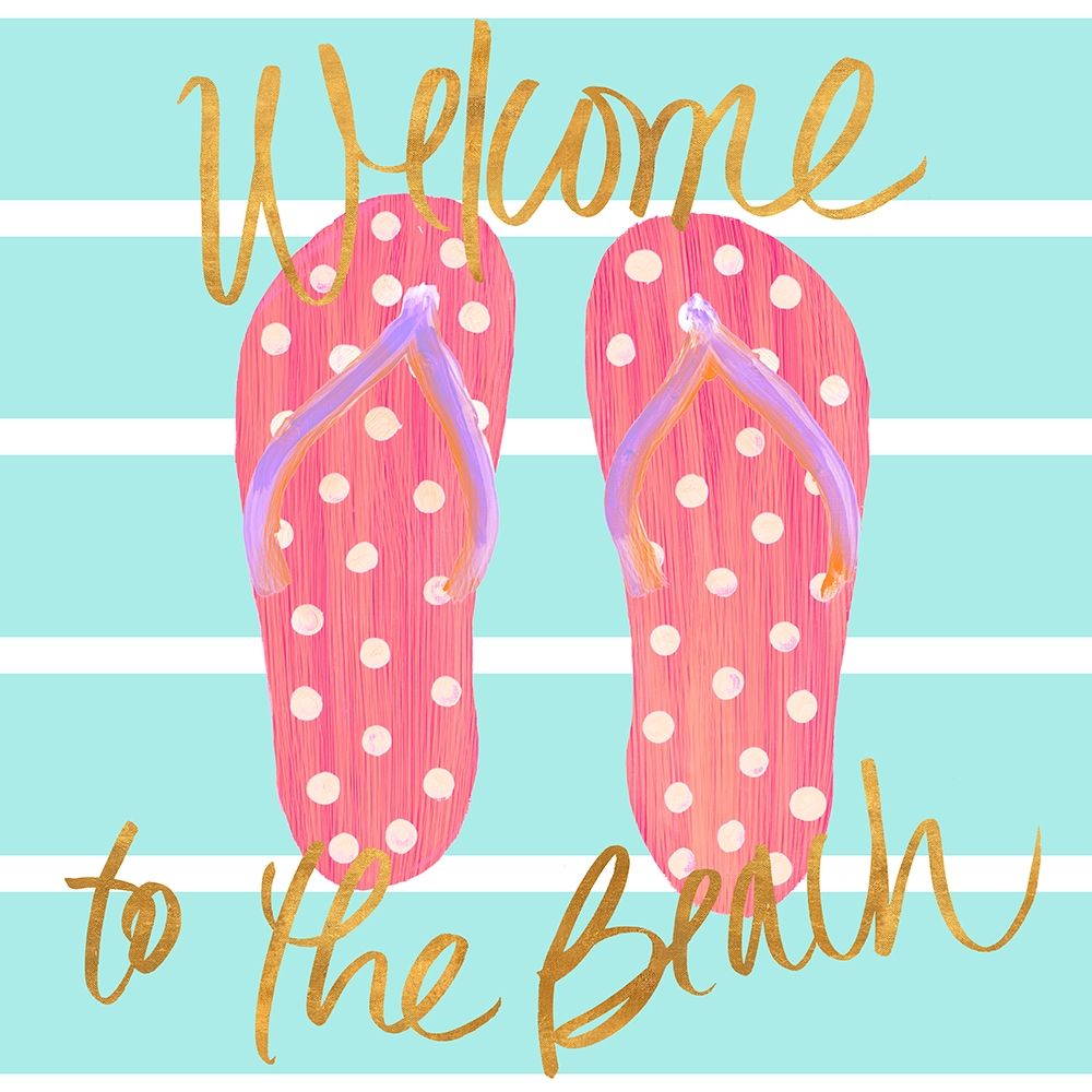 Flip Flops Welcome to the Beach art print by Julie DeRice for $57.95 CAD