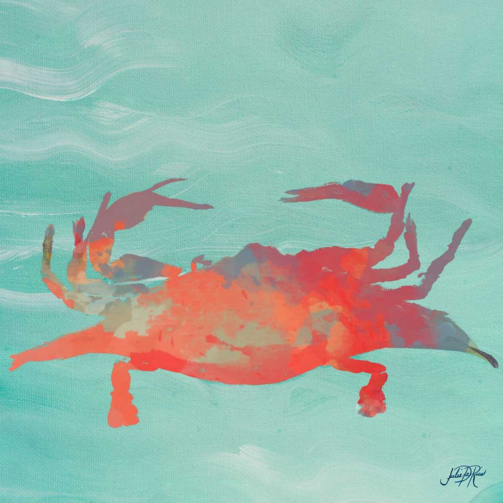 Sea Creatures on Teal I art print by Julie DeRice for $57.95 CAD