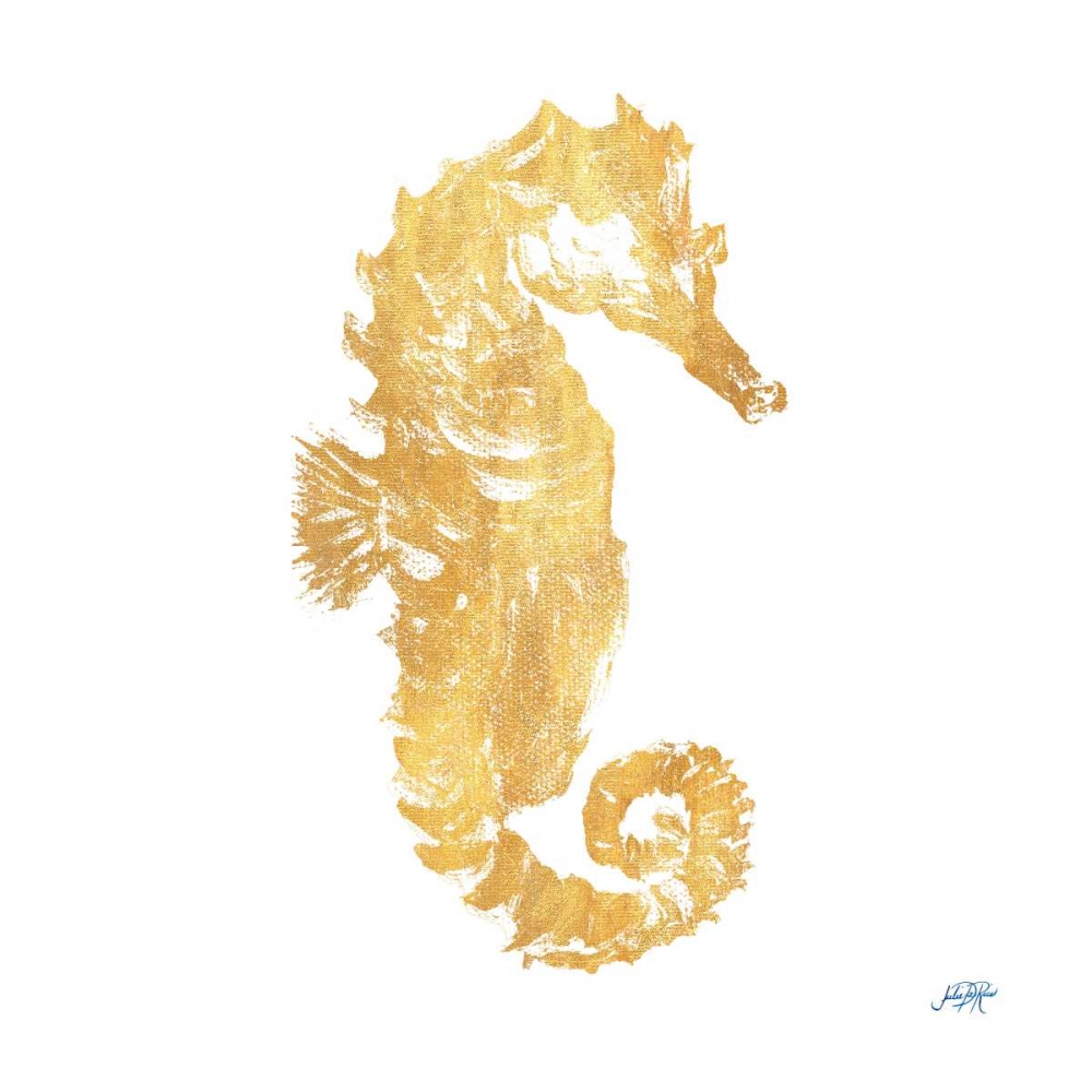Gold Square Seahorse I art print by Julie DeRice for $57.95 CAD
