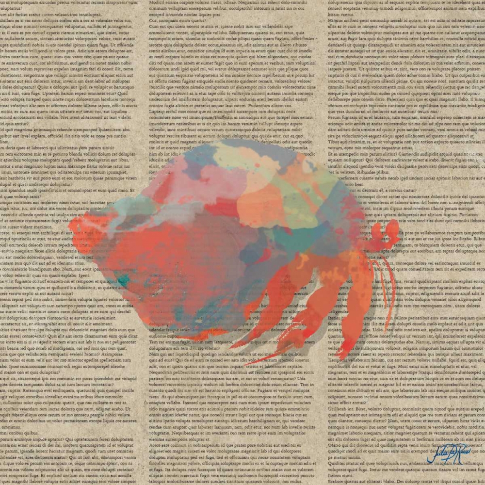 Sea Creatures on Newsprint II art print by Julie DeRice for $57.95 CAD