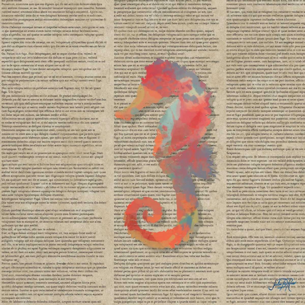 Sea Creatures on Newsprint IV art print by Julie DeRice for $57.95 CAD