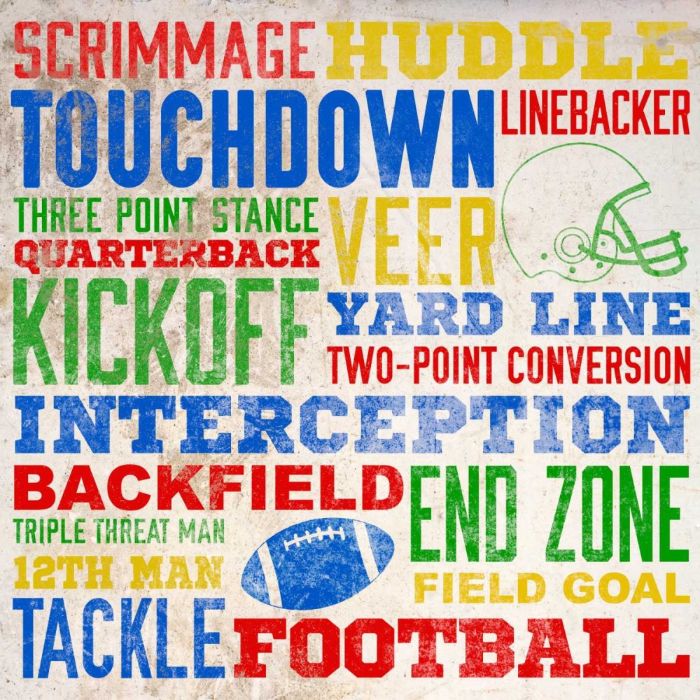 Colorful Football Typography art print by SD Graphics Studio for $57.95 CAD