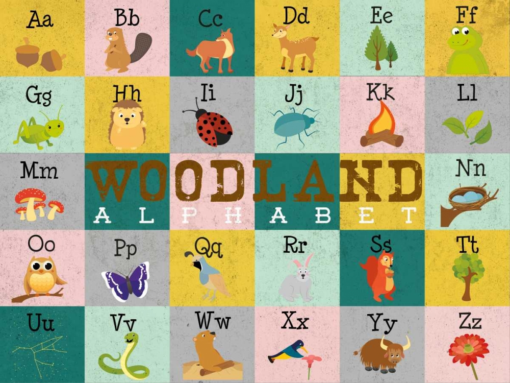 Woodland Alphabet (horizontal) art print by Josefina for $57.95 CAD
