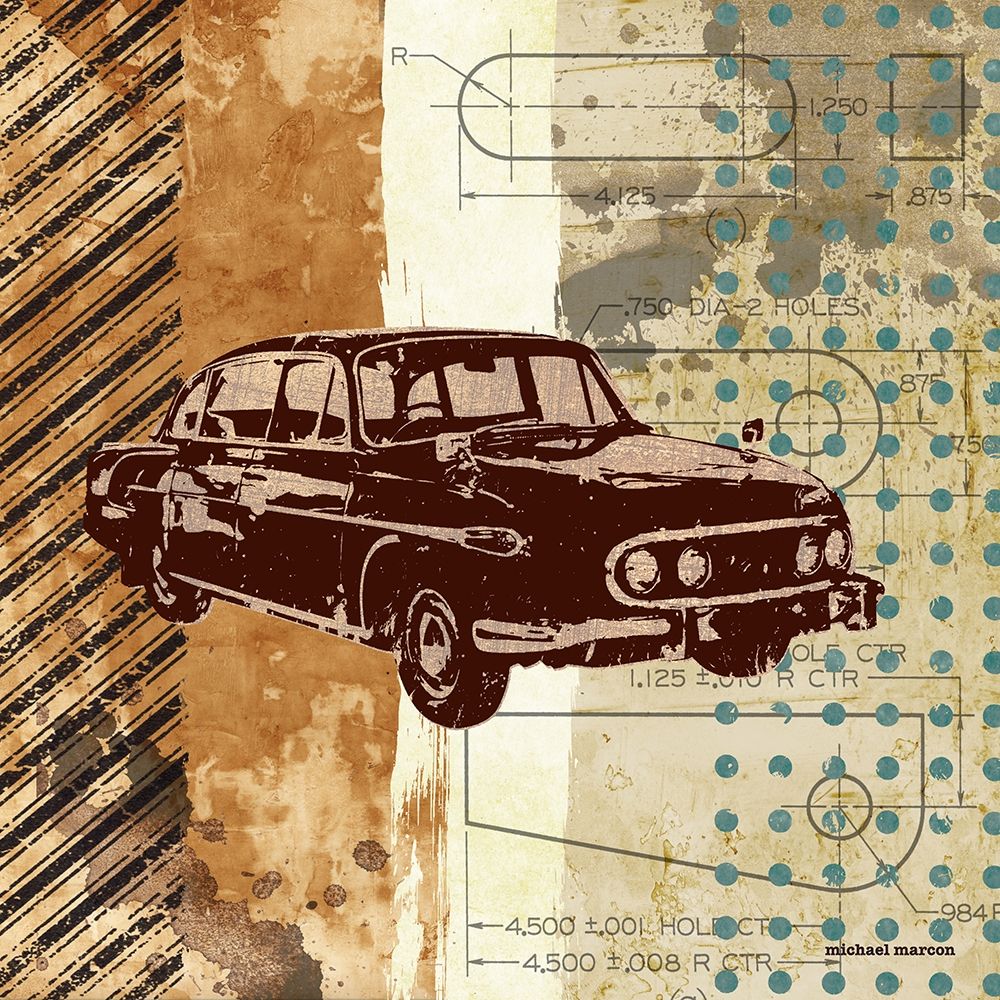 Retro Ride I art print by Michael Marcon for $57.95 CAD