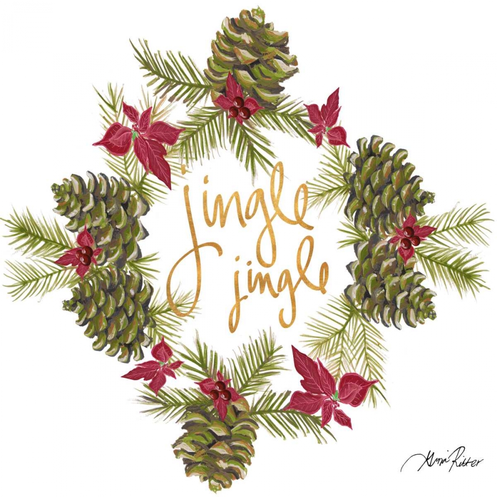 Pine Cone Christmas Wreath III art print by Gina Ritter for $57.95 CAD