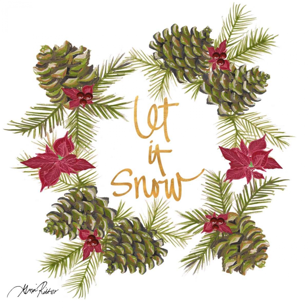 Pine Cone Christmas Wreath II art print by Gina Ritter for $57.95 CAD