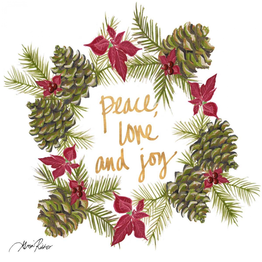 Pine Cone Christmas Wreath IV art print by Gina Ritter for $57.95 CAD
