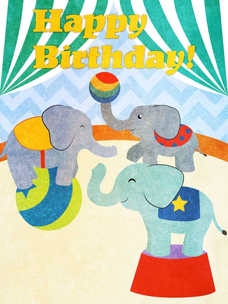 Elephants and Seals Birthday I art print by SD Graphics Studio for $57.95 CAD