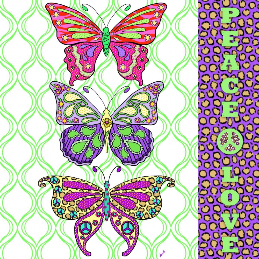 Peace and Love Butterflies art print by Andi Metz for $57.95 CAD