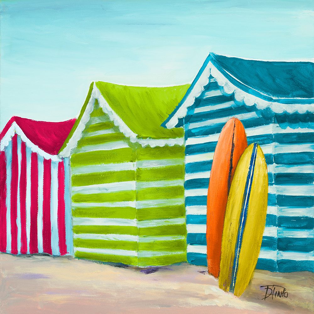 Vibrant Beach Cabanas art print by Patricia Pinto for $57.95 CAD