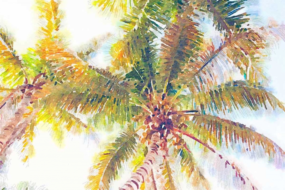 Sideway Watercolor Palms I art print by Emily Navas for $57.95 CAD