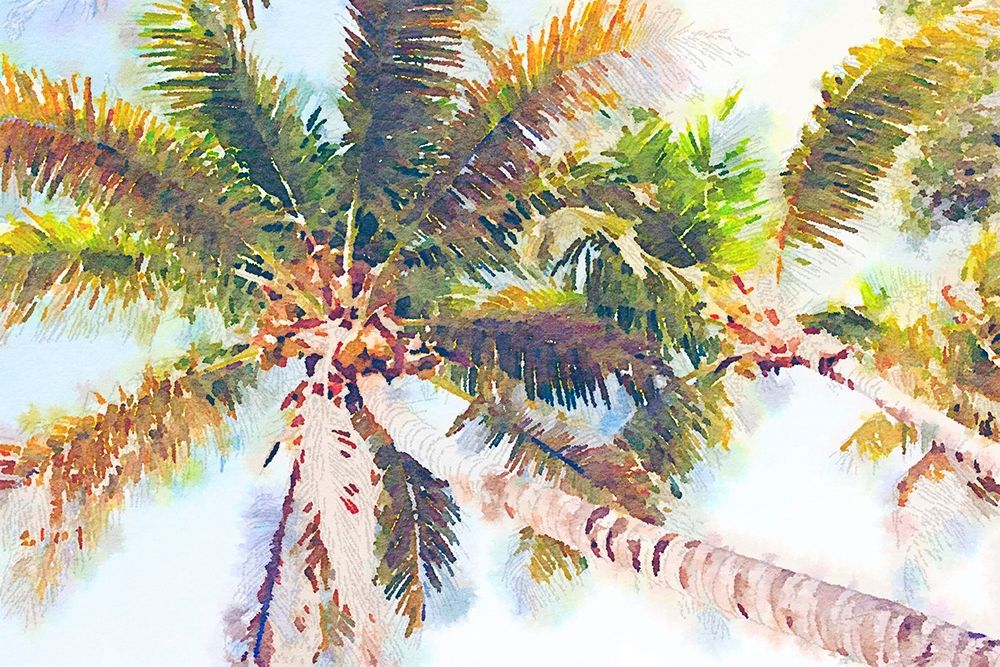 Sideway Watercolor Palms II art print by Emily Navas for $57.95 CAD