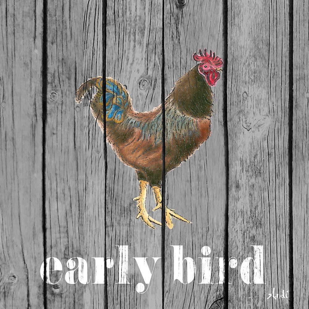 Early Bird Rooster art print by Andi Metz for $57.95 CAD