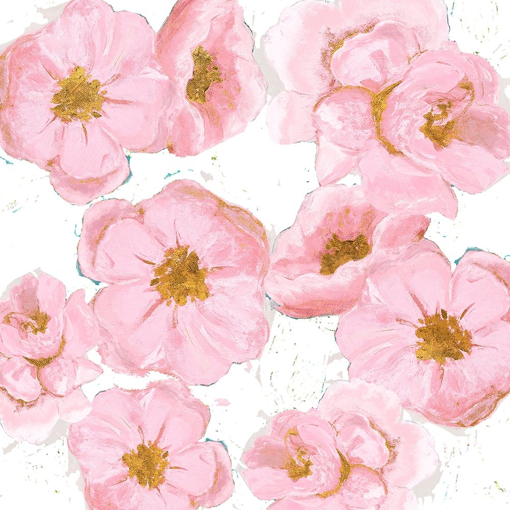 Pink And Gold Florals art print by Patricia Pinto for $57.95 CAD