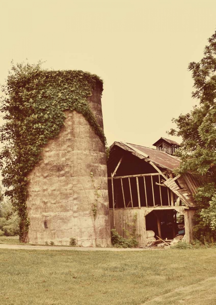 Barn and Silo art print by Gail Peck for $57.95 CAD