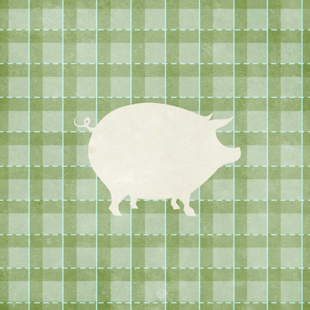 Farm Pig on Plaid art print by Elizabeth Medley for $57.95 CAD