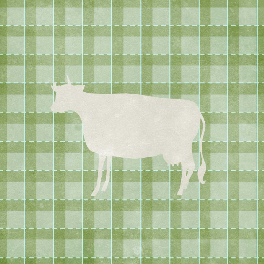Farm Cow on Plaid art print by Elizabeth Medley for $57.95 CAD