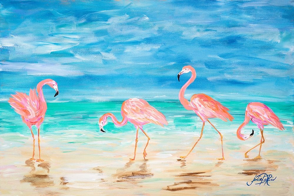 Flamingo Beach art print by Julie DeRice for $57.95 CAD