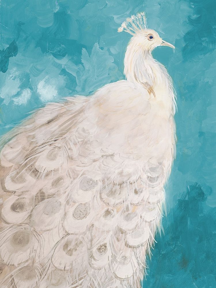 Royal Plume on Teal art print by Robin Maria for $57.95 CAD