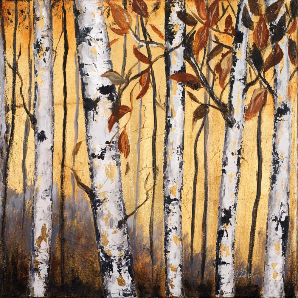 Birchwood Trees on Gold II art print by Patricia Pinto for $57.95 CAD