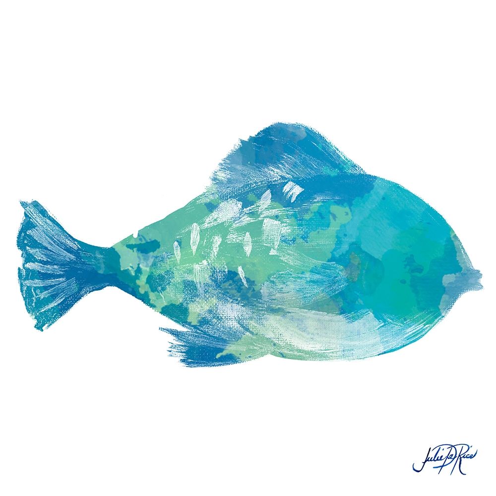 Watercolor Fish in Teal II art print by Julie DeRice for $57.95 CAD