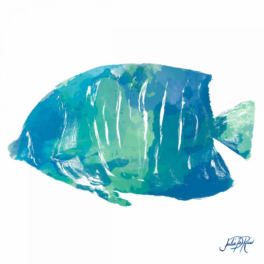 Watercolor Fish in Teal IV art print by Julie DeRice for $57.95 CAD